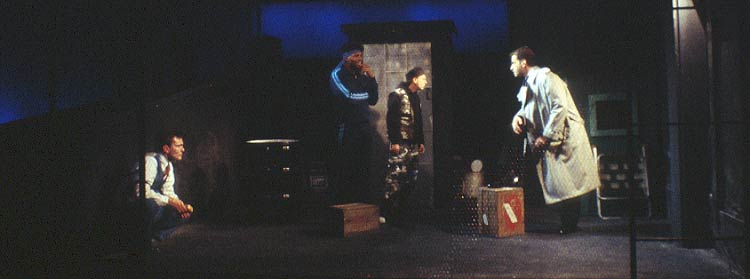 Tom (Danny Mastrogiorgio) and Pinkface (Torquil Campbell) face
					off under the watchful eyes of Cleve (Evan Dexter Parke) and
					Dillinger (Brent Black)